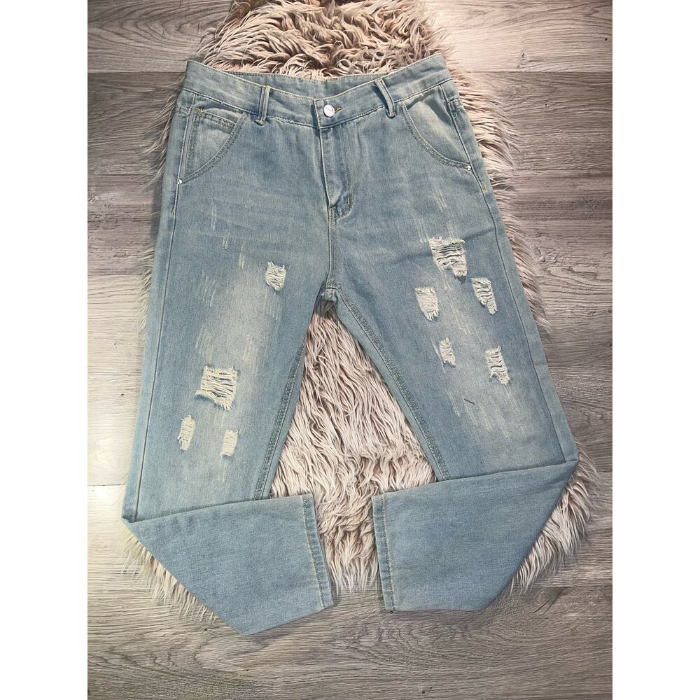 Collection wear fashion women’s distressed blue jeans - Picture 10 of 11